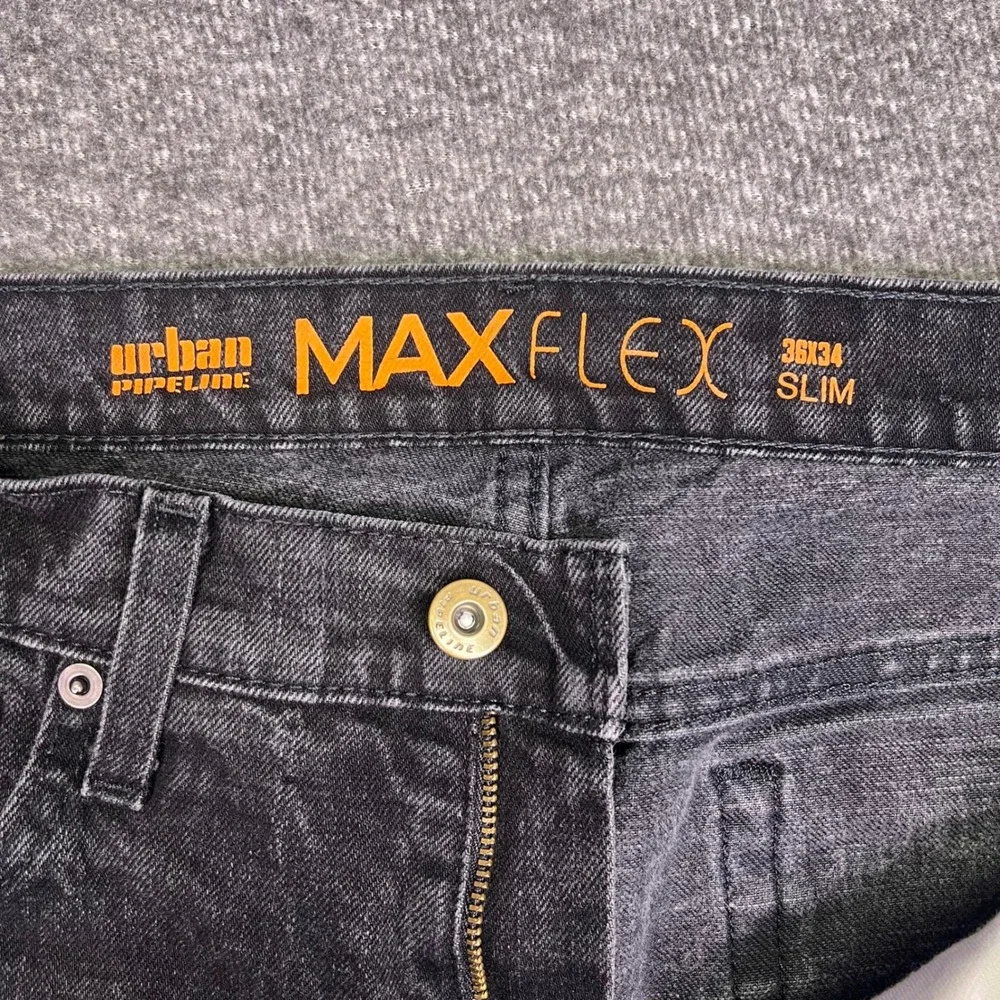 Urban Pipeline Jeans Mens 35x33‎ Black Slim Casual Max Flex Stretch Denim Pants